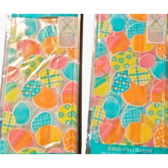Way to Celebrate Easter Egg Treat Bags 20 Twist Ties Cookie Lot 2 - Picture 2 of 9